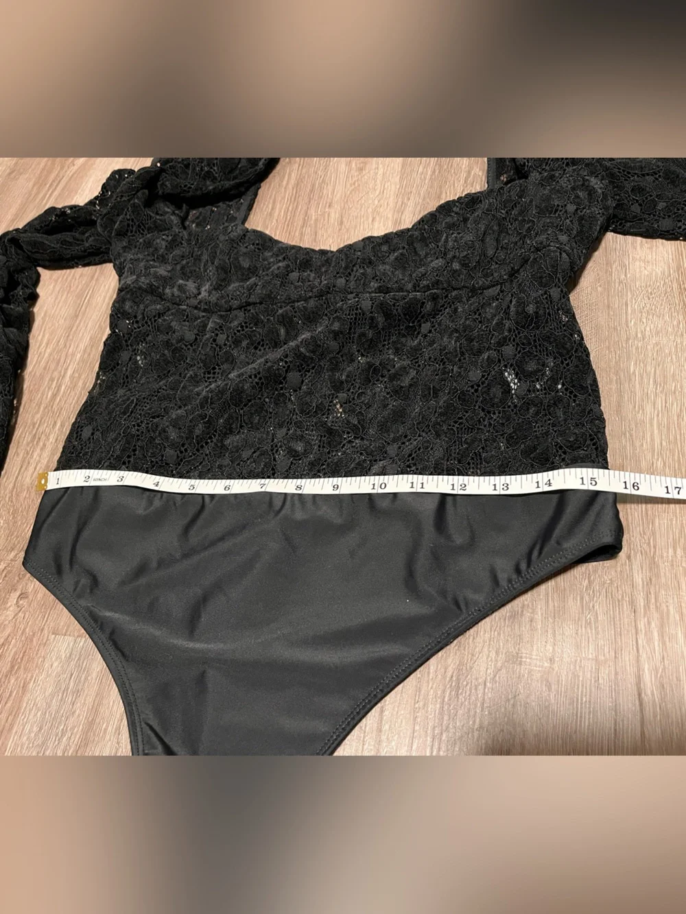Michael Costello x Revolve Black Lace Long-Sleeve Bodysuit